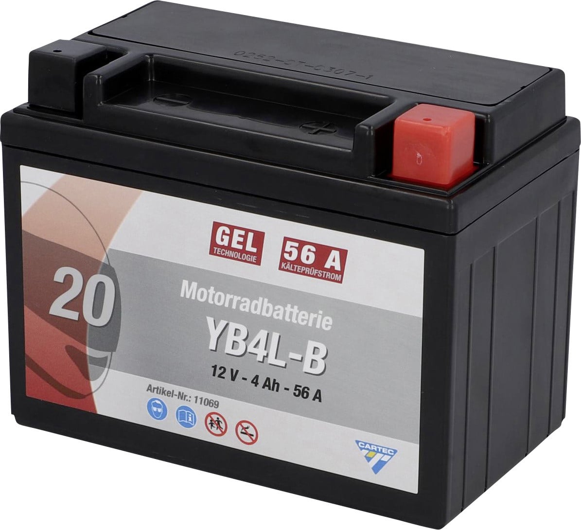 Cartec Gel Motorradbatterie Yb4l-B 4Ah 120A Gel-Batterie 4038373067814 - Image 3