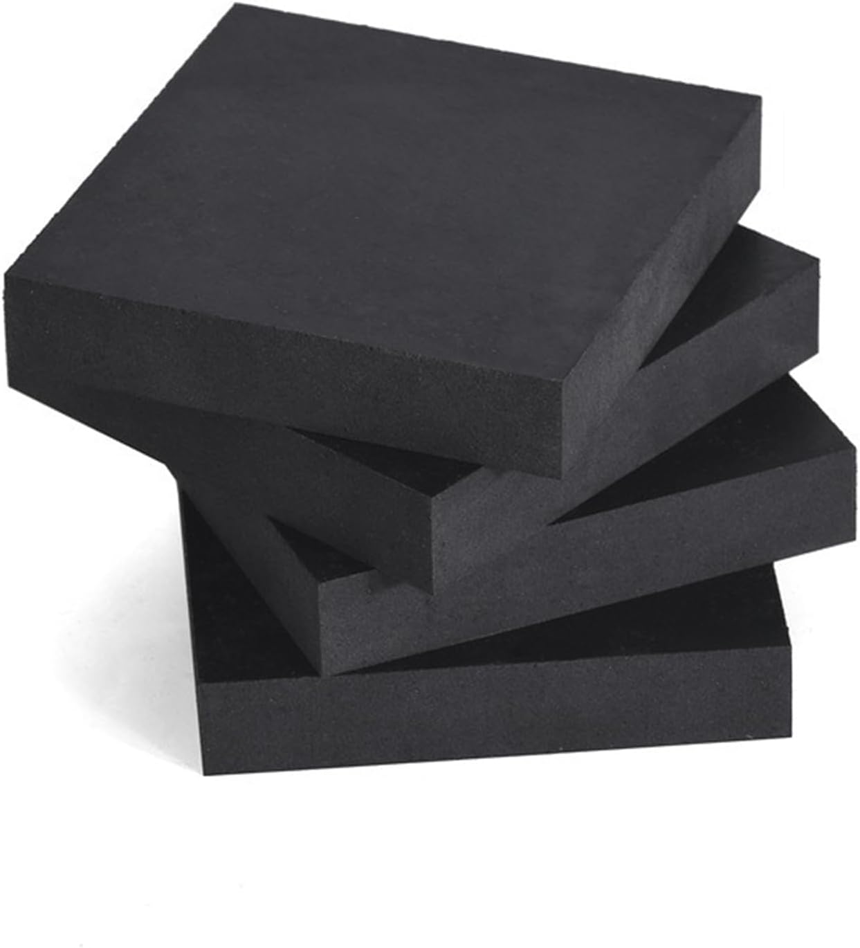 Tapis anti-vibrations en caoutchouc noir, patins antidérapants 100 x 50 mm, lot de 4