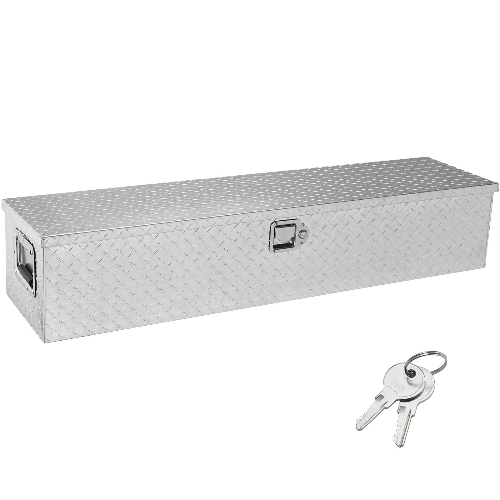 Coffre de rangement camion en aluminium, 121,9x38,1x38,1 cm, poignées et clés