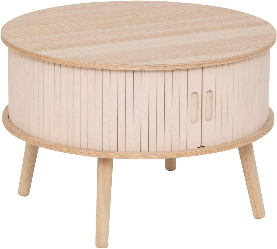 Atmosphera - Table Basse À 2 Portes 'nyos' - Beige - D 60 X 40,7 Cm