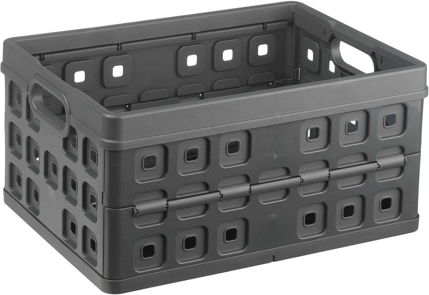 Sunware Square Klappbox Faltbar Stabil 32L – 49x36x24,5cm – Klappkiste Robust mit Handgriffen – Anthrazit - Bild 3