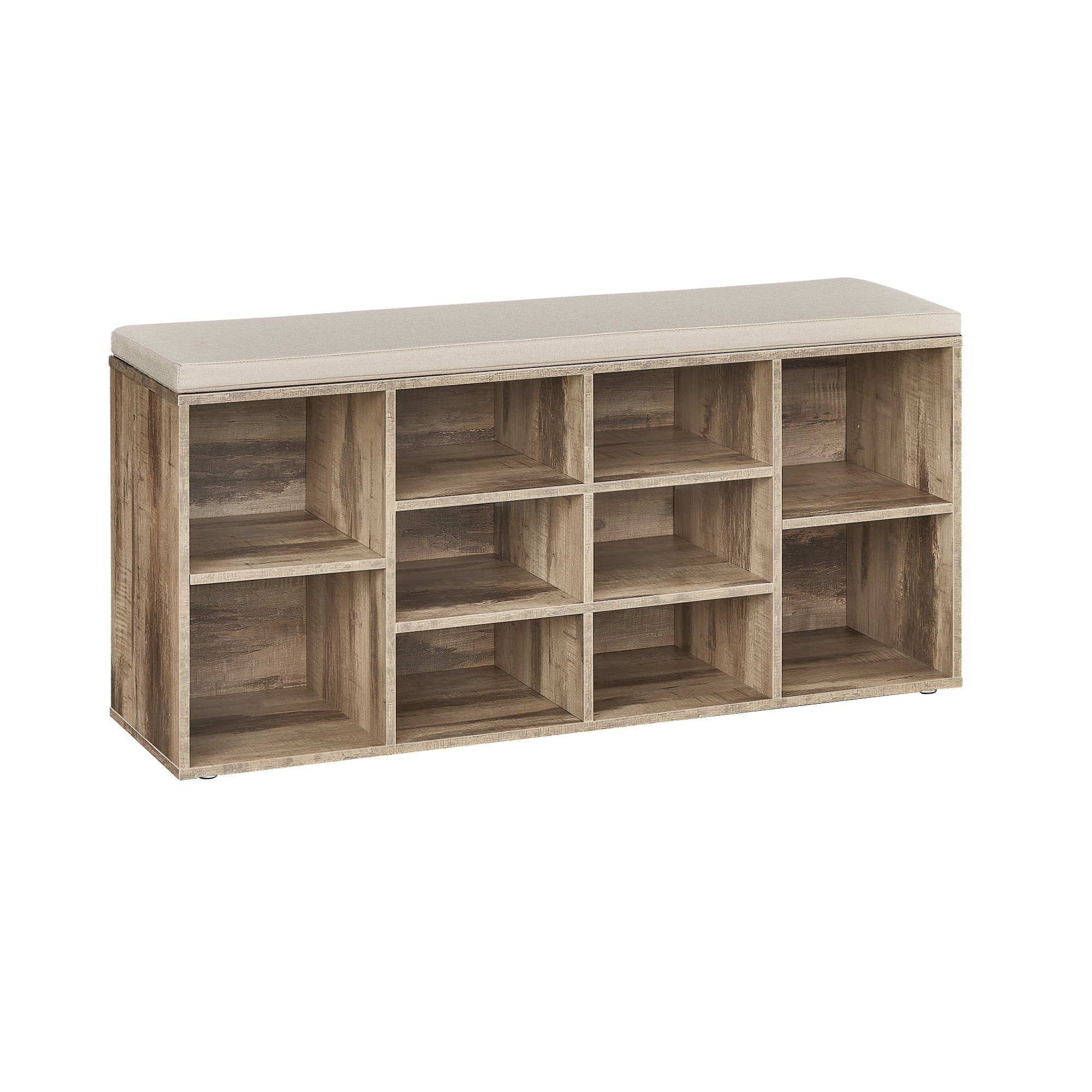 Vasagle - Banc À Chaussures, Banc De Rangement Avec Coussin Rembourré