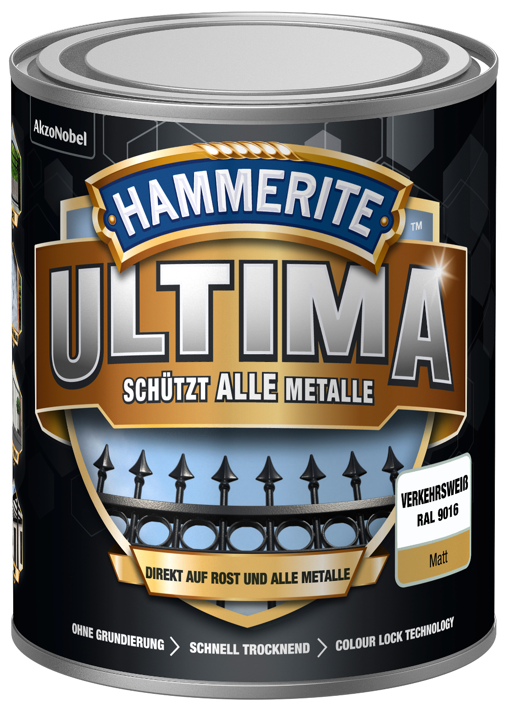 Hammerite Metallschutzlack Ultima Matt, Verkehrsweiăź, Ral 9016, 750 Ml