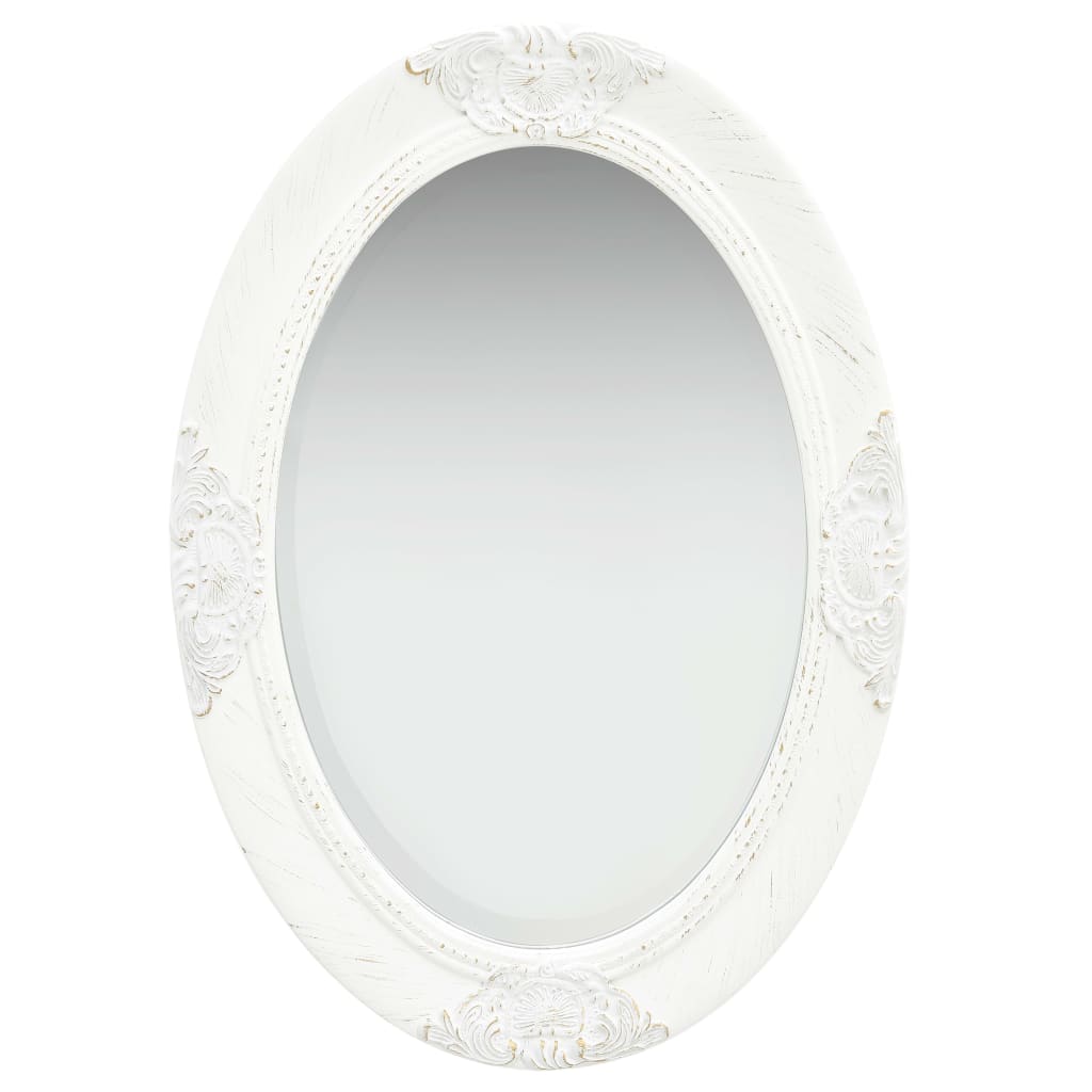 Miroir Mural Style Baroque 50x70 Cm Blanc
