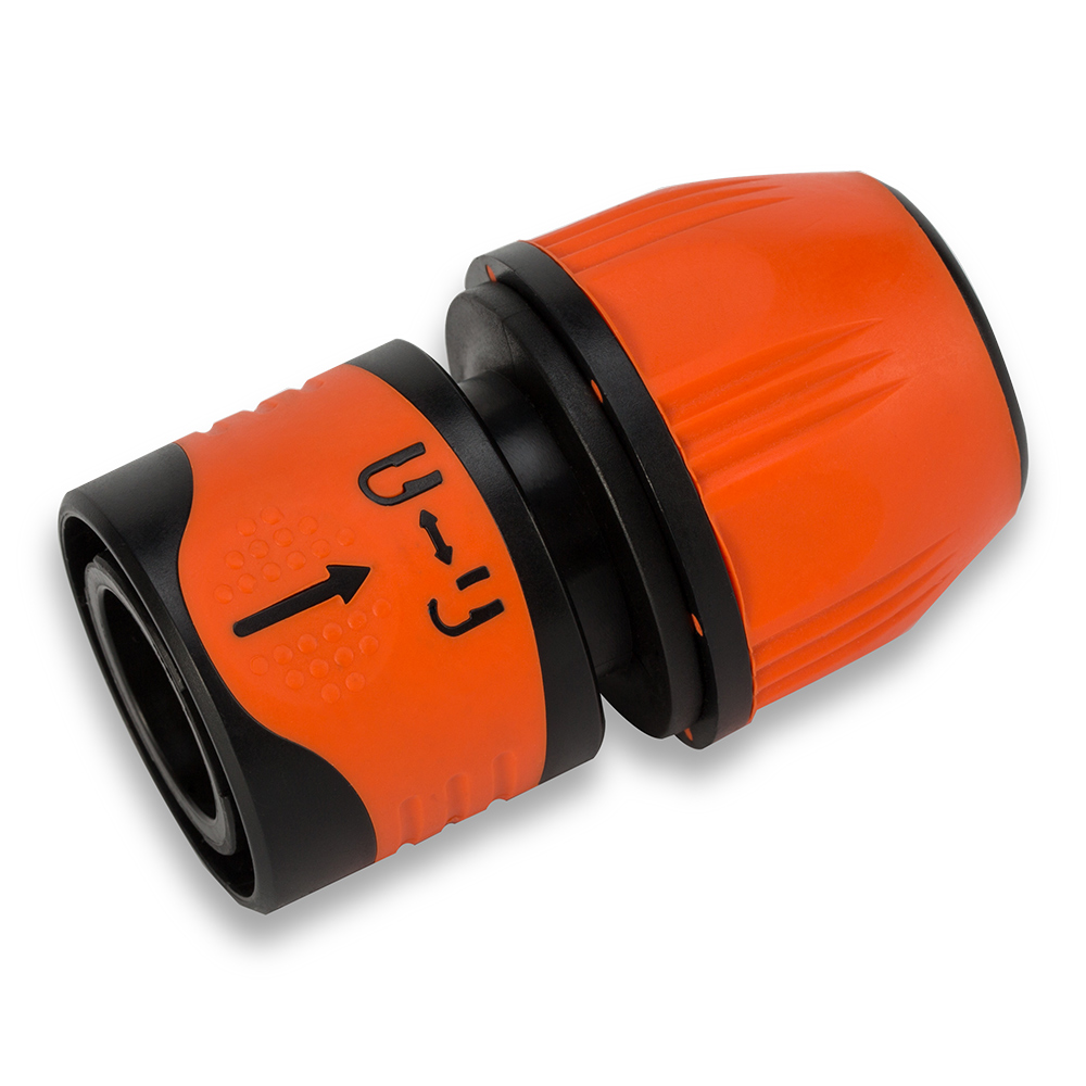 Gardebruk Orange/Schwarz - Schnellkupplung 1/2' Schlauchverbinder Schlauchkupplung Stop-Funktion