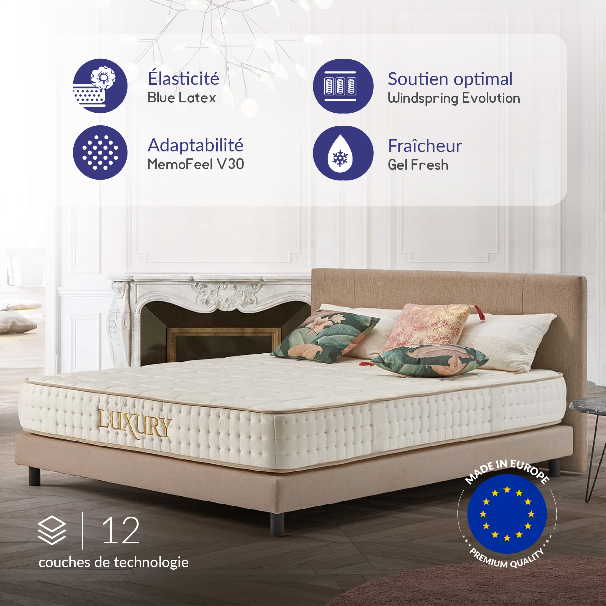 Naturalex - Matelas À Ressorts 160x200 Cm - Luxury - Matelas Ressorts