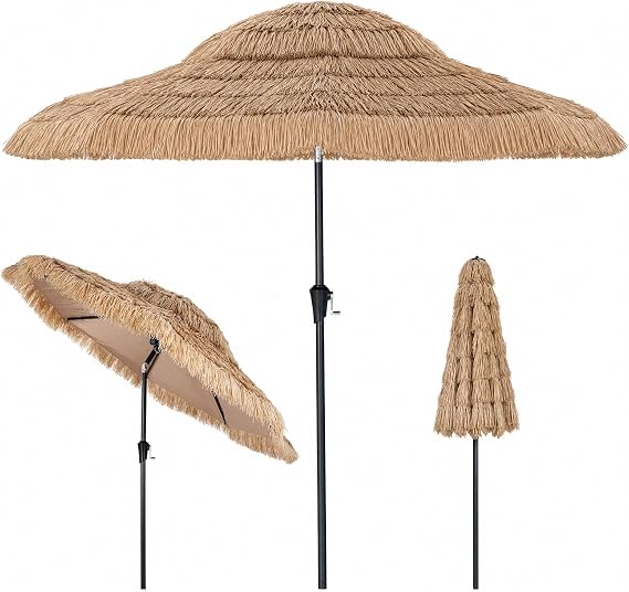 Costway Parasol Paille Pe Inclinable 275 Cm