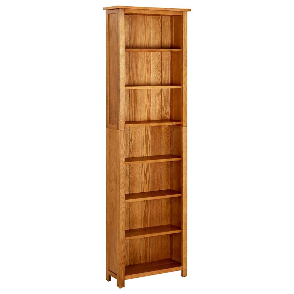 7-tier Bookcase 60x22x200 Cm Solid Oak Wood Vidaxl