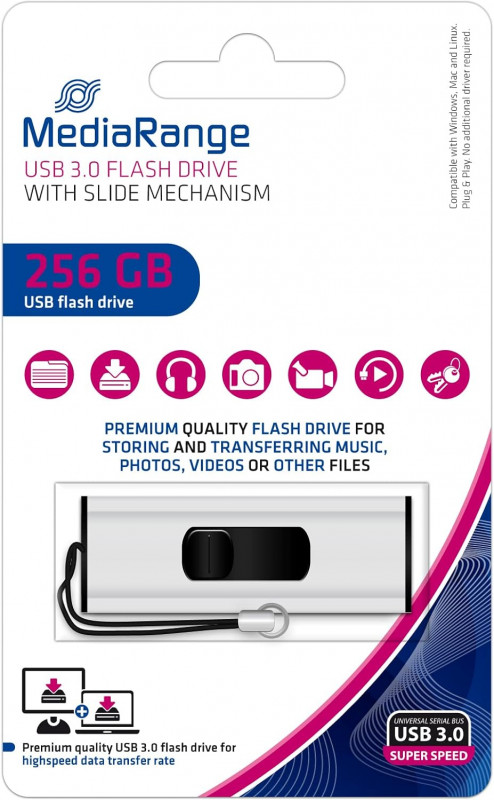 Mediarange Schwarz Usb-Stick Mr919, Usb 3.0, 256 Gb - Bild 6