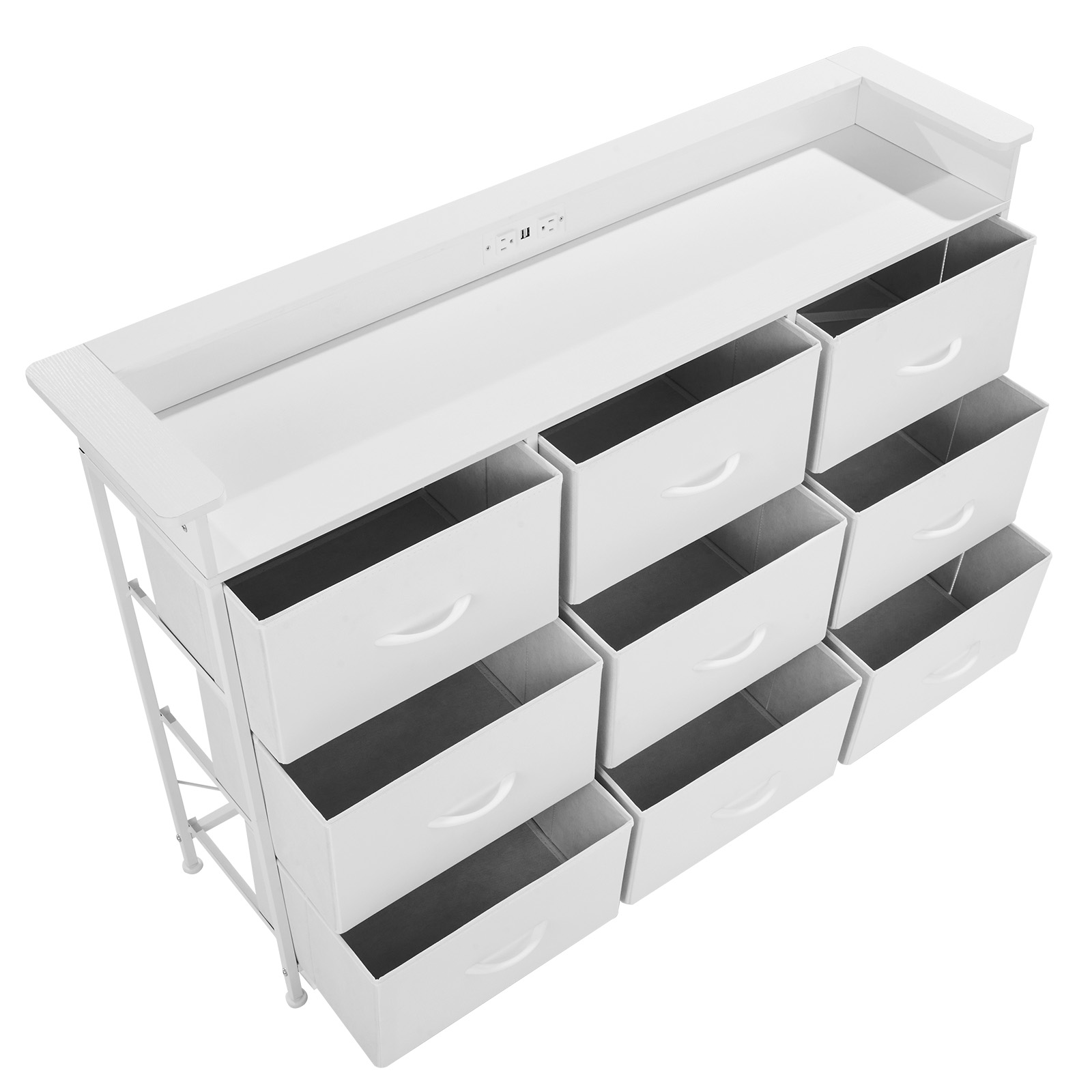 Mophorn - Commode À 9 Tiroirs-commode En Tissu Avec Cadre En Métal