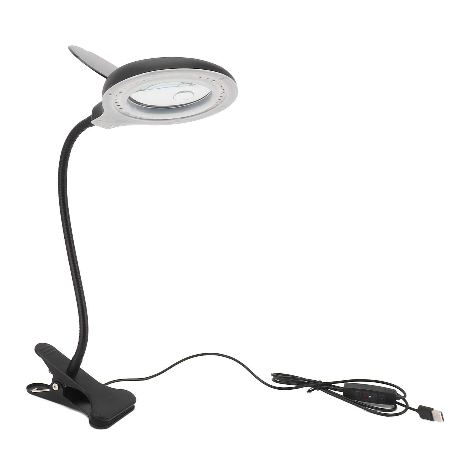 Lampe loupe clipable avec lumière LED réglable, fer et PP, pour soudure et lecture