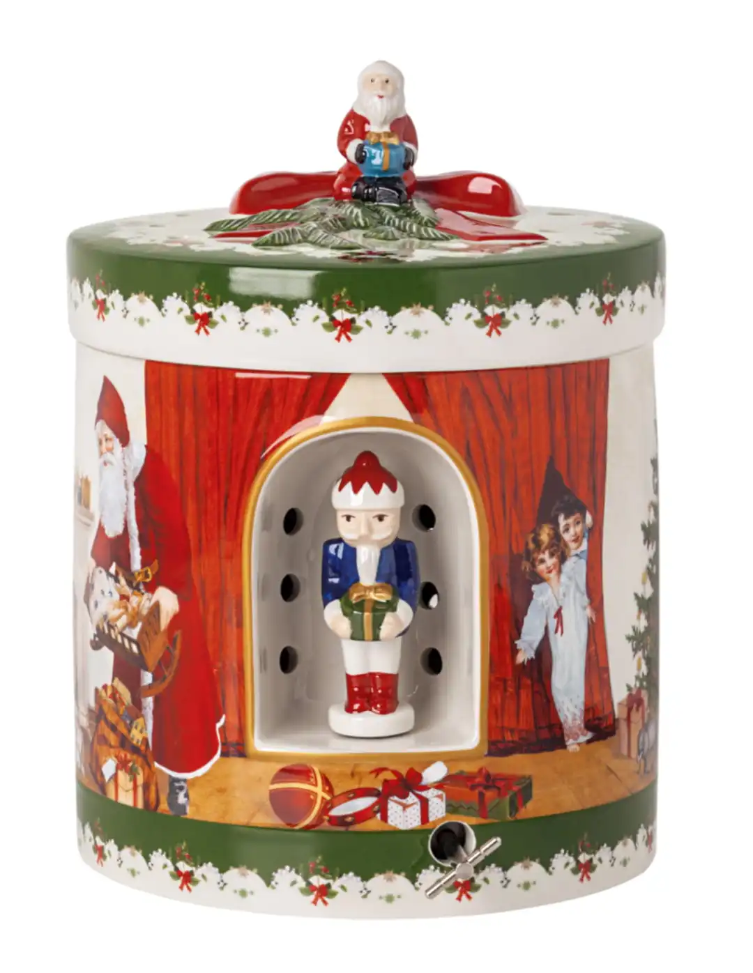 Villeroy & Boch Christmas Toys Box Round Santa Brings Gifts