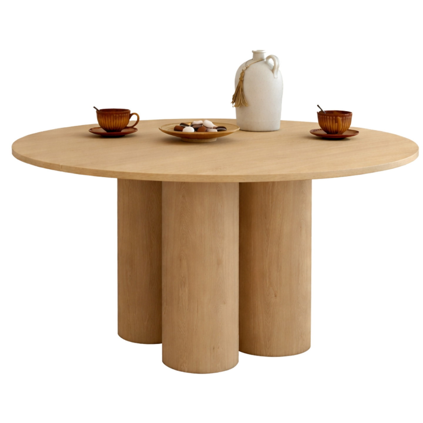 Idmarket – Table De Salle À Manger Ronde Eloise 110 Cm – Pied Central