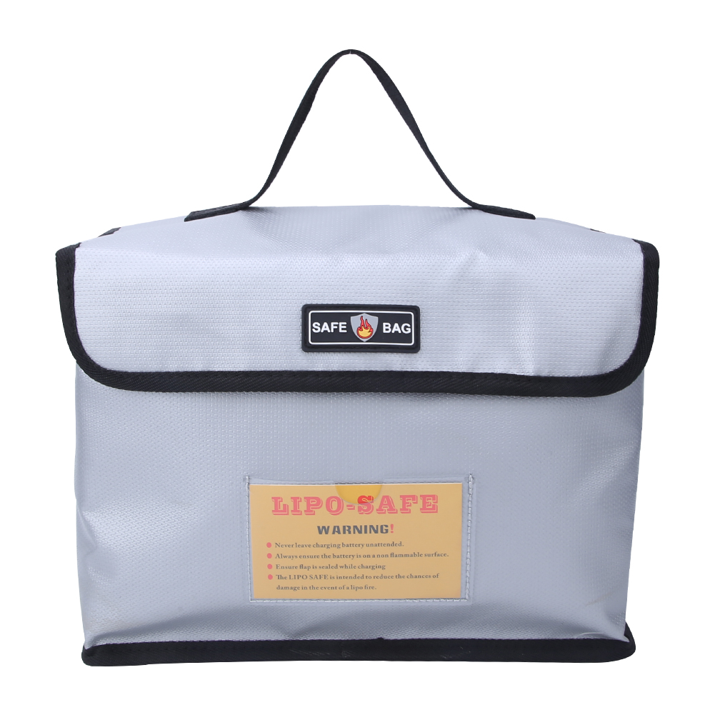 Sac de transport pour batterie lithium, fibre de verre ignifuge 700 °C, 260 x 180 x 130 mm, 1 pièce