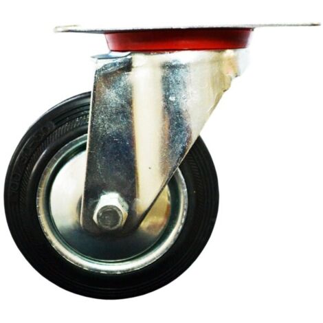 Roulette en caoutchouc Ø 75 mm, capacité 55 kg, hauteur 9,5 cm, plaque de montage, lot de 45