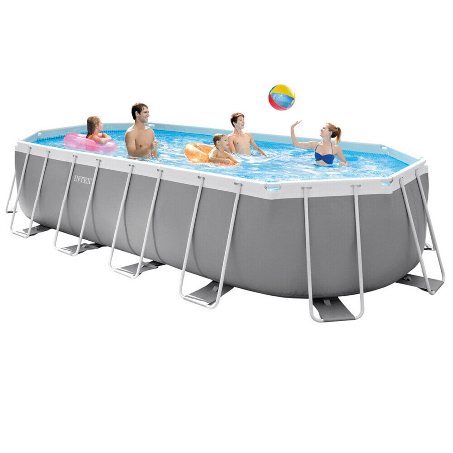 Intex – Piscine Hors Sol Ovale 610x305x122 Cm – 13365l – Matériau Super-tough® – Pompe De Filtration Incluse – Échelle De Sécurité