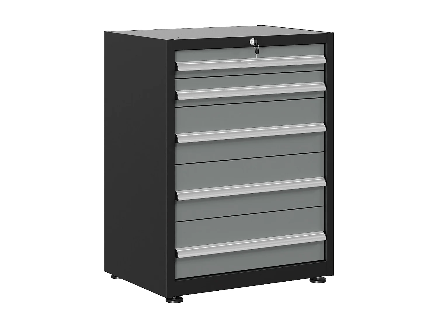 Servante d'atelier en acier 5 tiroirs, 75 × 53 × 95 cm, gris anthracite, 180 kg