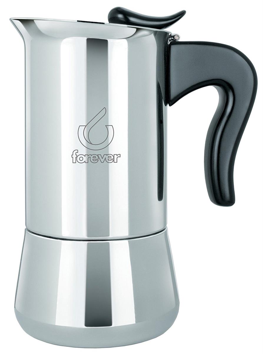 Forever Schwarz - Espressokocher Miss Splendy 10 Tassen Induktion Edelstahl