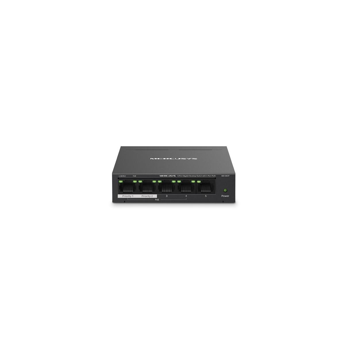 Mercusys 5-Port Gigabit Desktop Switch with 4-Port PoE+