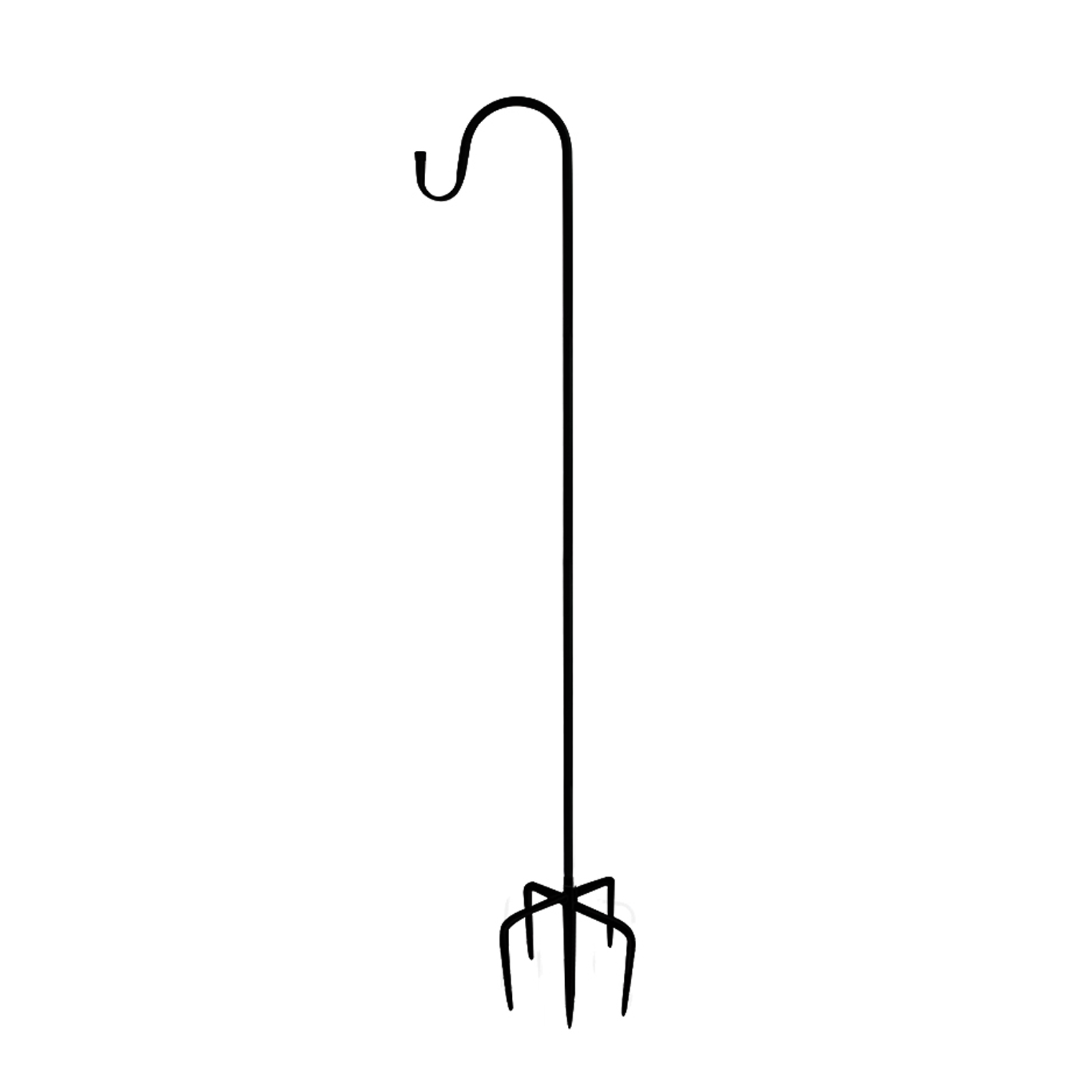 Crochet de berger réglable en métal, base à 4 griffes pour l'extérieur, noir