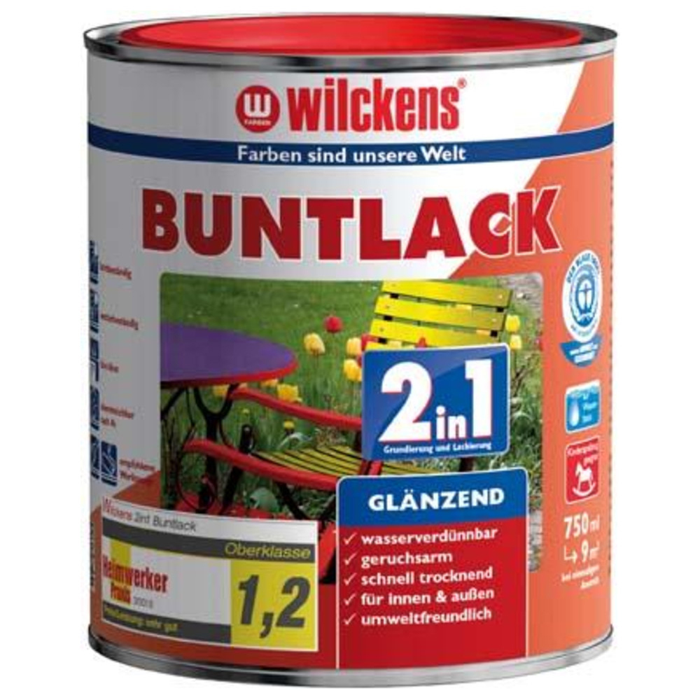 Wilckens - Buntlack 2in1 Ral3000 Feuerrot Glänzend 0,75l 10430000050