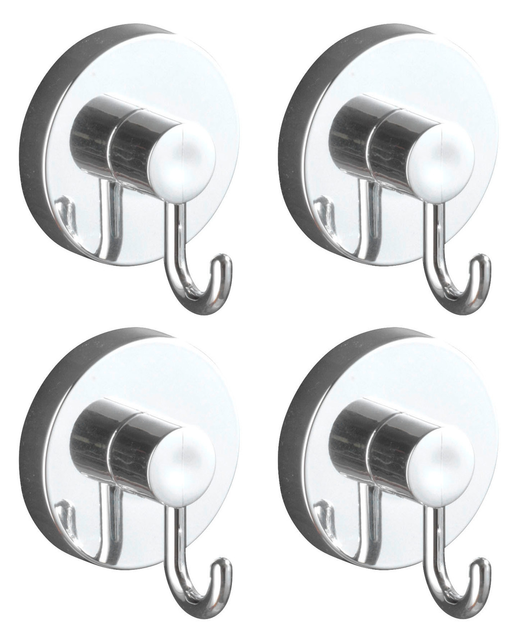 Vacuum-loc® Haken 4er Set, Befestigung Ohne Bohren, Silber Glänzend, Kunststoff (abs) Chrom - Silber Glänzend - Wenko