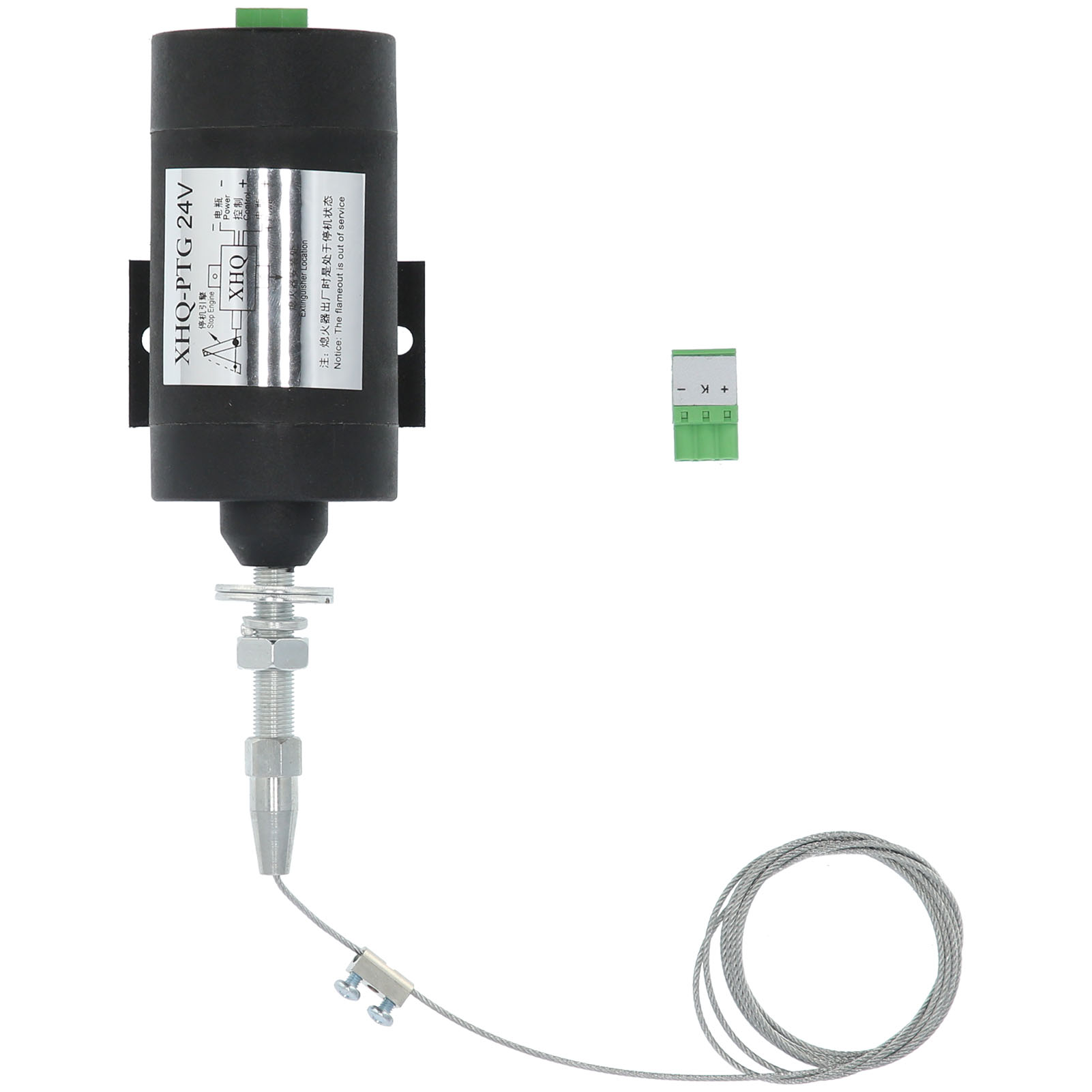 Électrovanne d'arrêt de carburant 24 V pour moteur diesel, course 45 mm, ABS et acier inoxydable