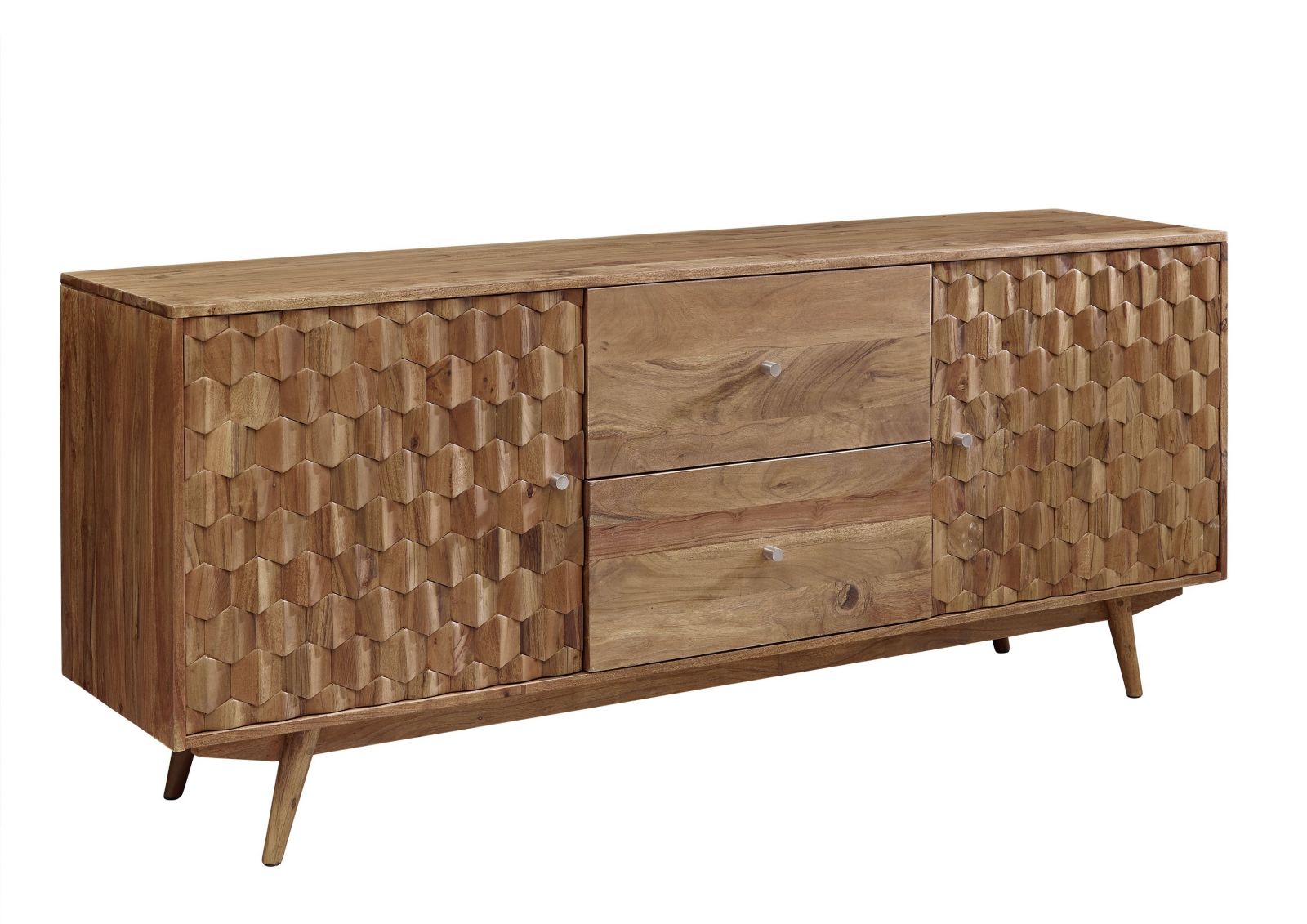 Massivmoebel24 - Buffet 180x42 Acacia Laqué Bois Naturel Mosayk 100