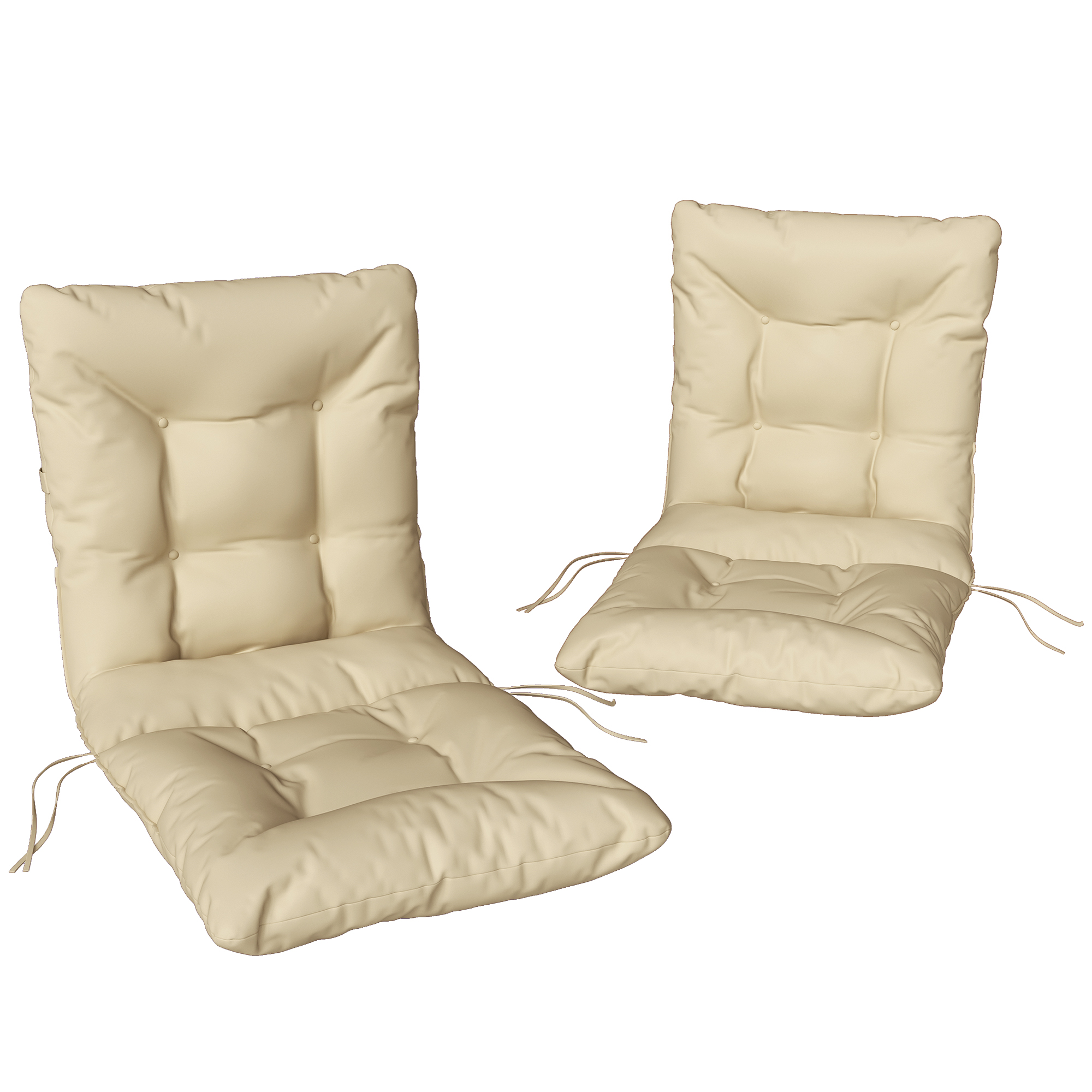 Outsunny – Lot De 2 Coussins De Chaise D'Extérieur 120 X 50 X 8 Cm