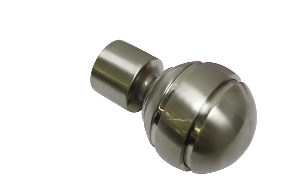 Gardinia Versilbert Endknopf Kugel Zu Stilprogramm Chicago, Ø 20 Mm Edelstahl-Optik Gardinenstangen & Zubehör