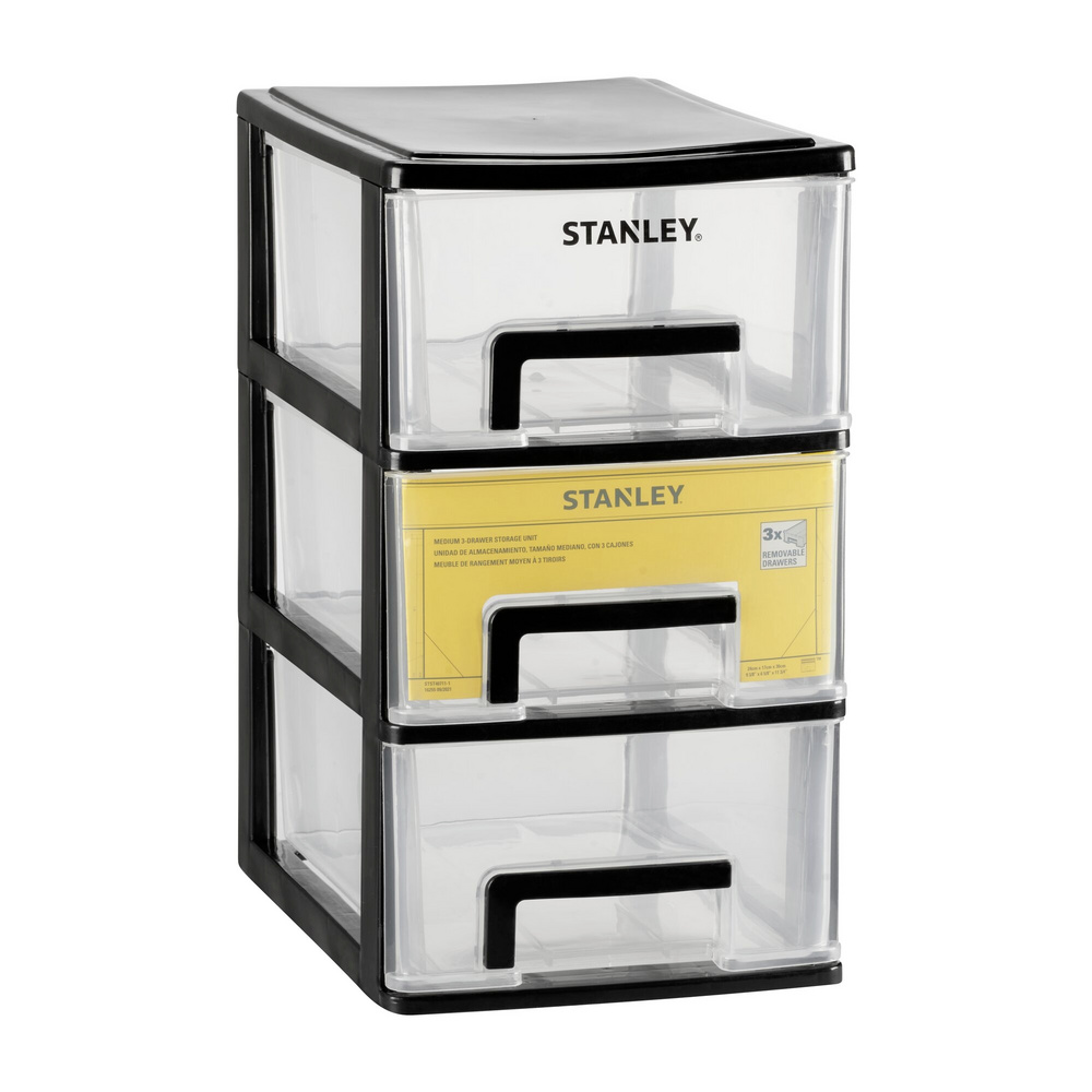 Stanley Transparent Home Organizer 3 Schubladen Medium