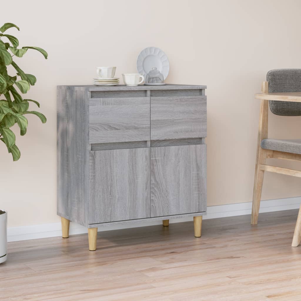 Buffet Bahut Meuble De Rangement Commode Sonoma Gris 60x35x70 Cm Bois