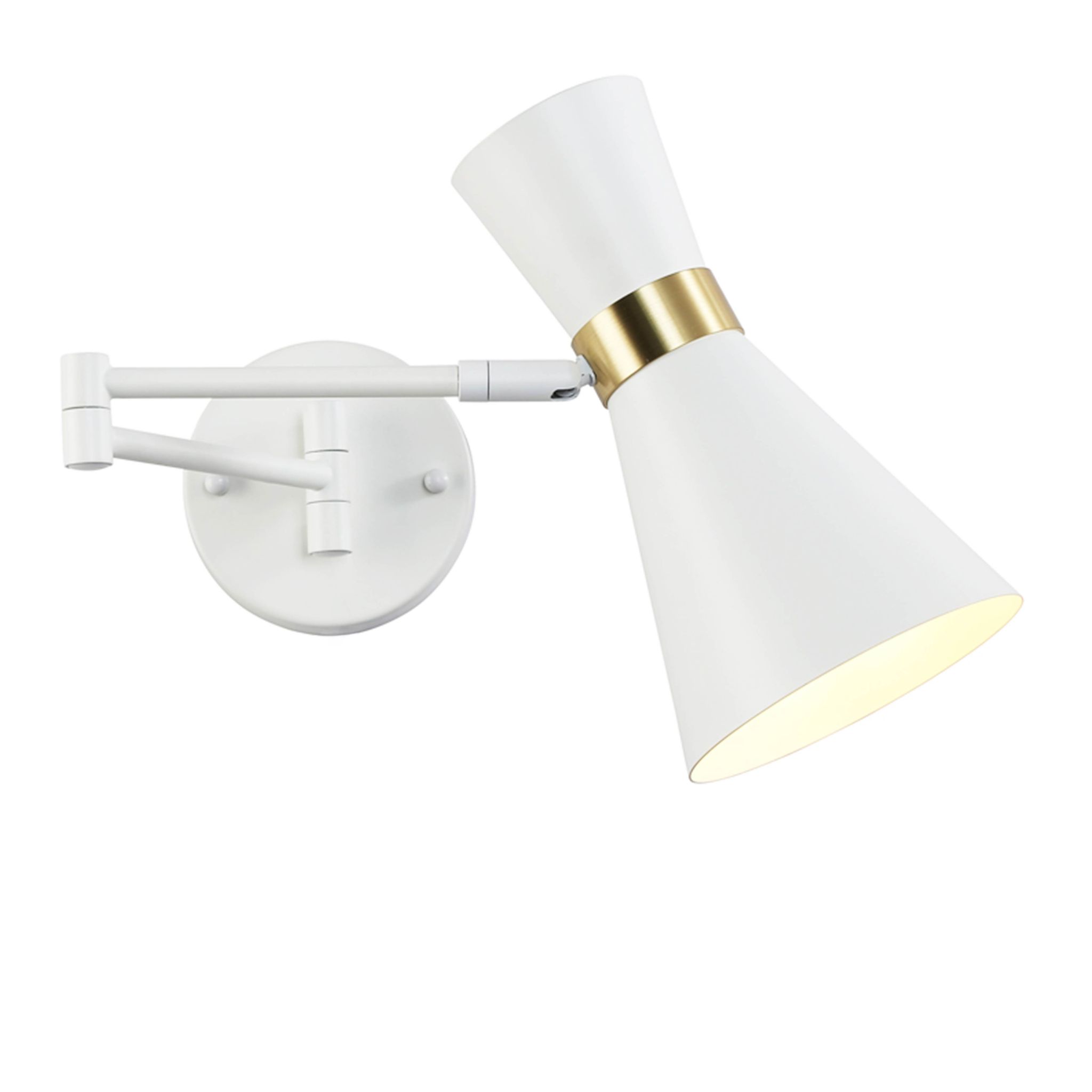 Barcelona Led - Applique Murale Avec Bras Articulé 'mode' - Blanc Et Doré