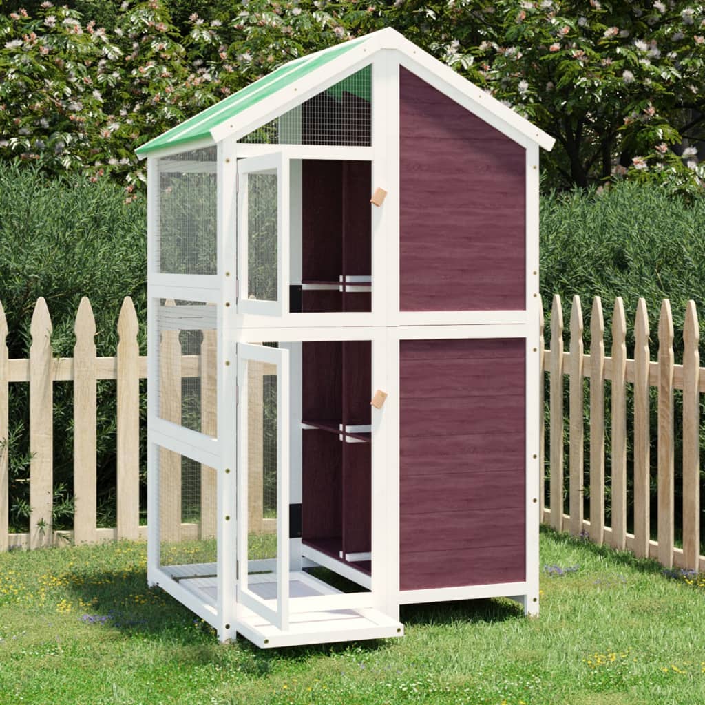 Vidaxl Weiß Bird House Mocha 97X81x152 Cm Solid Wood Pine