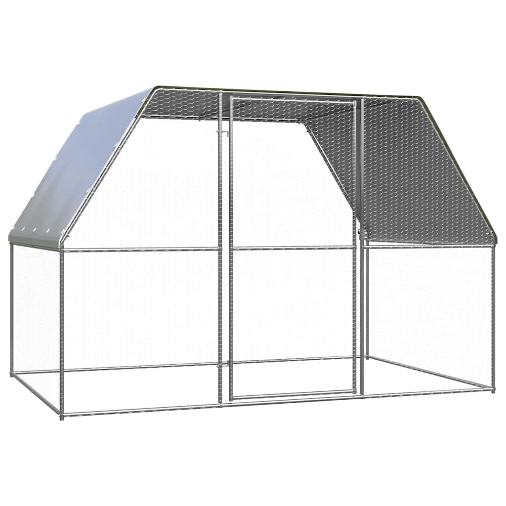 Hühnerkäfig Silbern Und Grau 3x2x2 M Verzinkter Stahl Vidaxl