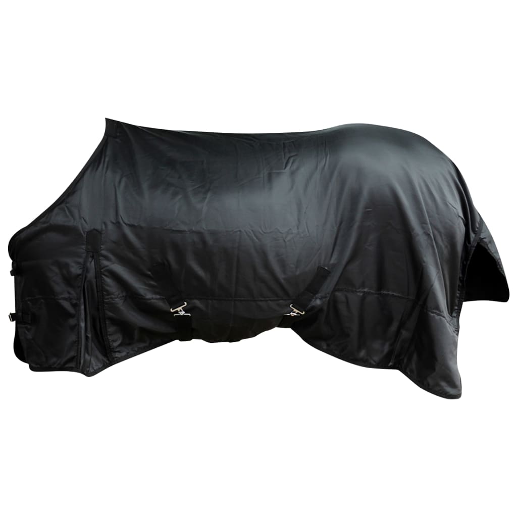 Fleece Rug Double Layers With Surcingles 125 Cm Black Vidaxl