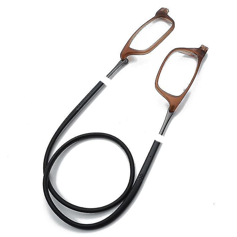 Lunettes de lecture magnétiques à suspendre autour du cou, aimant portable, 150, marron noir