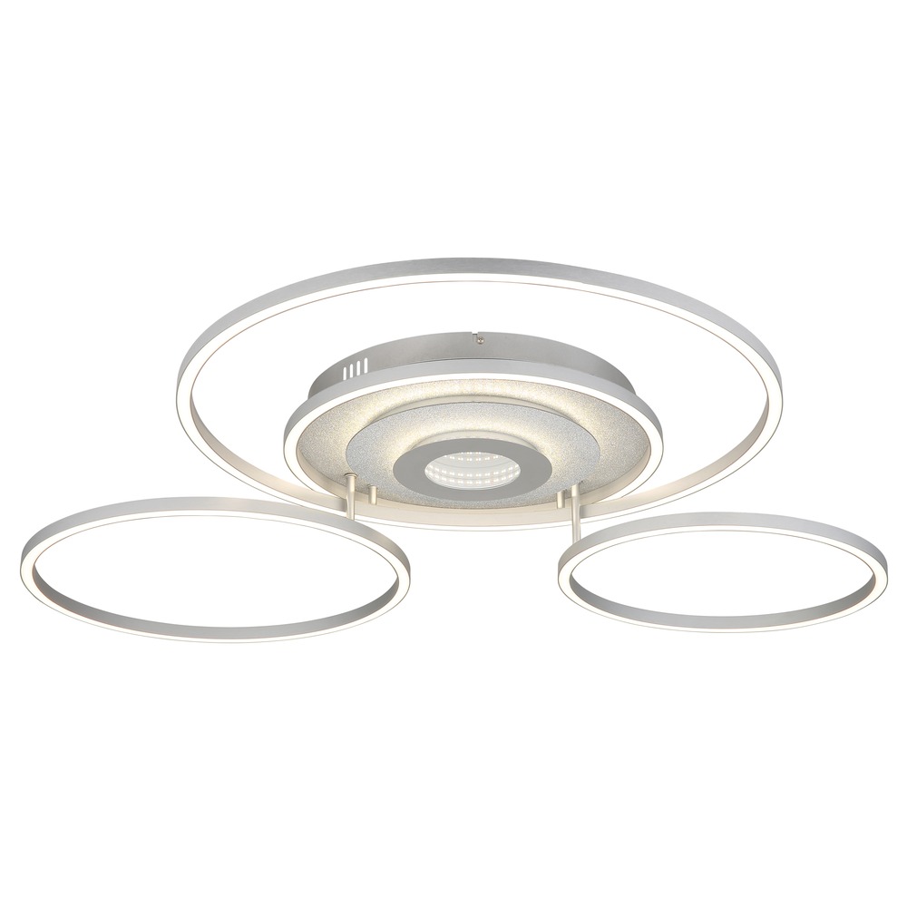 Led Deckenlampe Deckenleuchte Wohnzimmerlampe Dimmbar Silber Metall L 99,2 Cm
