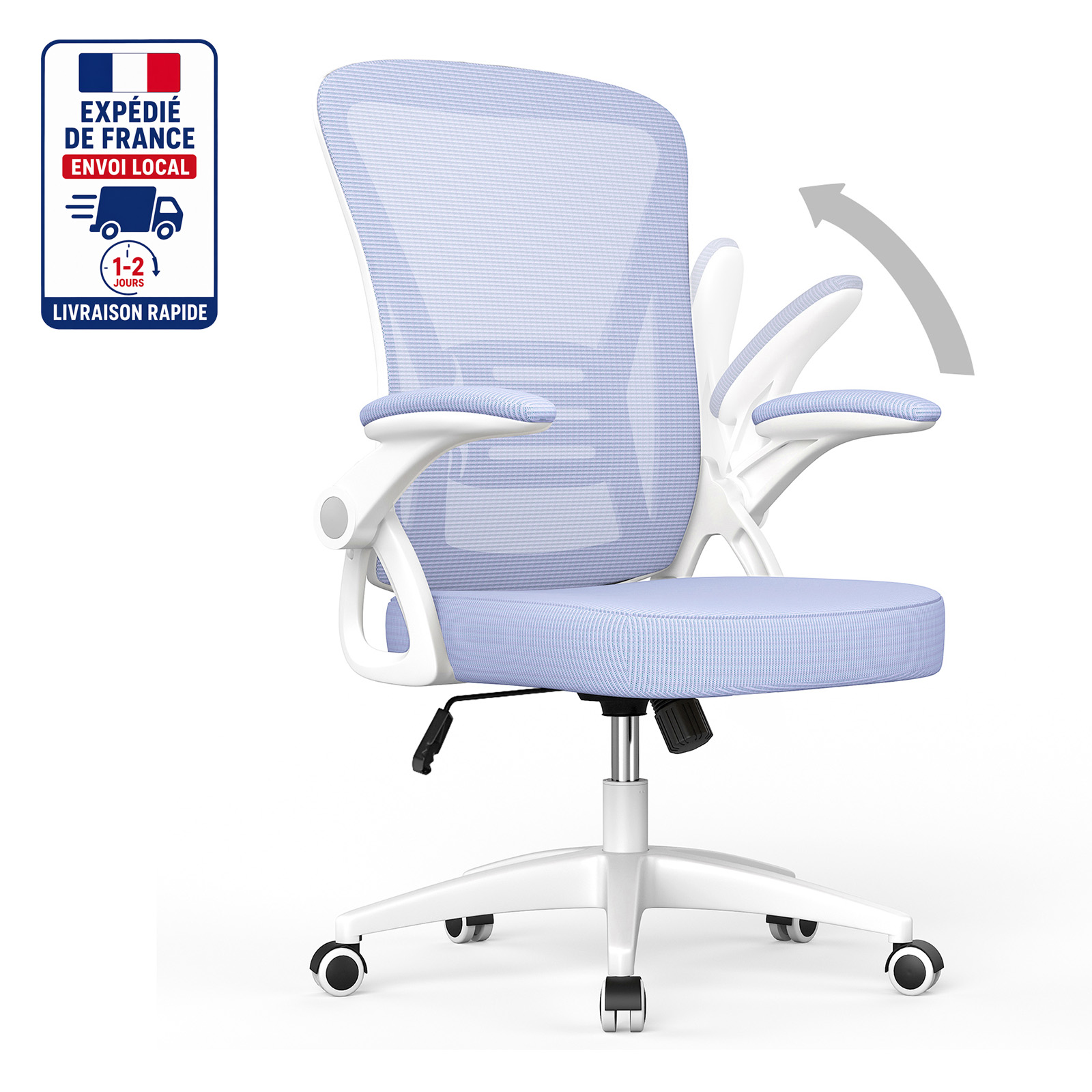 Fauteuil De Bureau Xhomrattan, Chaise Ergonomique À Roulette, Hauteur Ajustable, Soutien Lombaire Dossier Règalable, Poids Max 150kg,violet