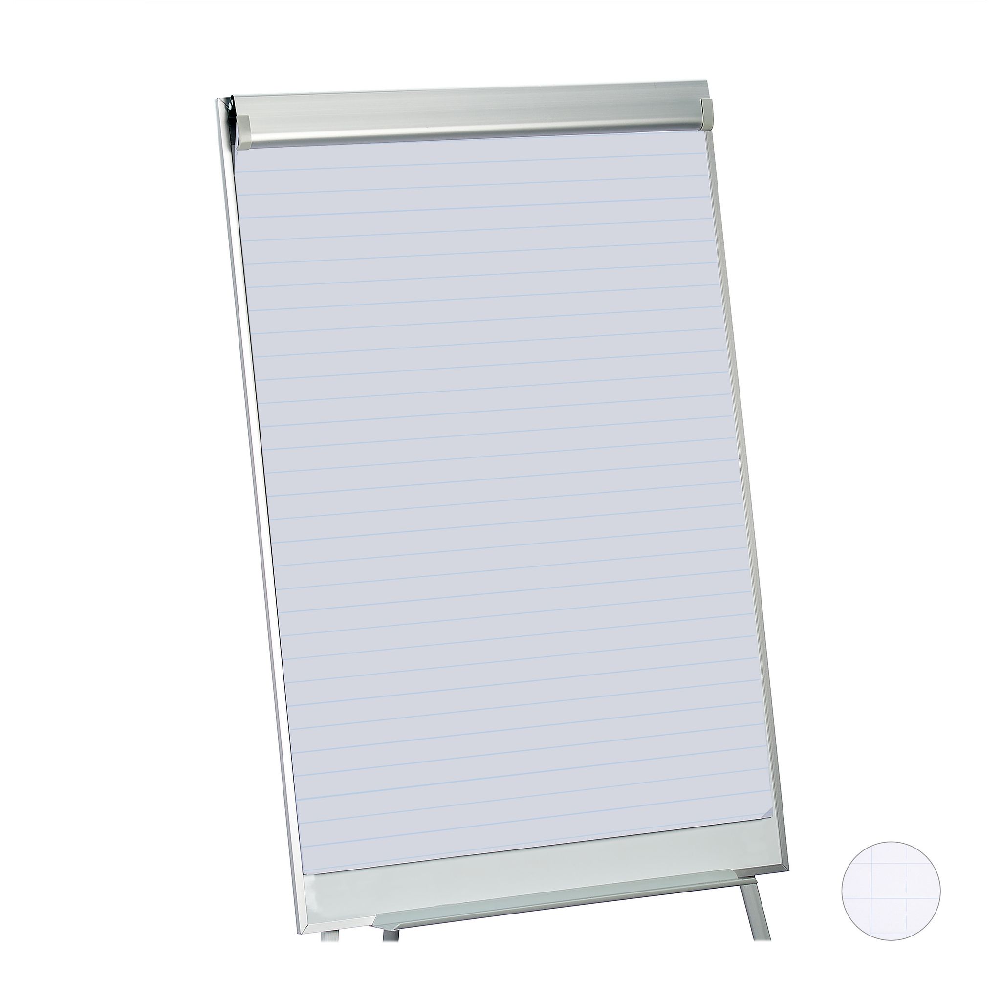 Relaxdays 4 X Flipchart Paper, Lined Moderation Paper, Pad Of 50 Sheets, 60 G/m², 6-hole Punched, 57.5 X 81 Cm, White