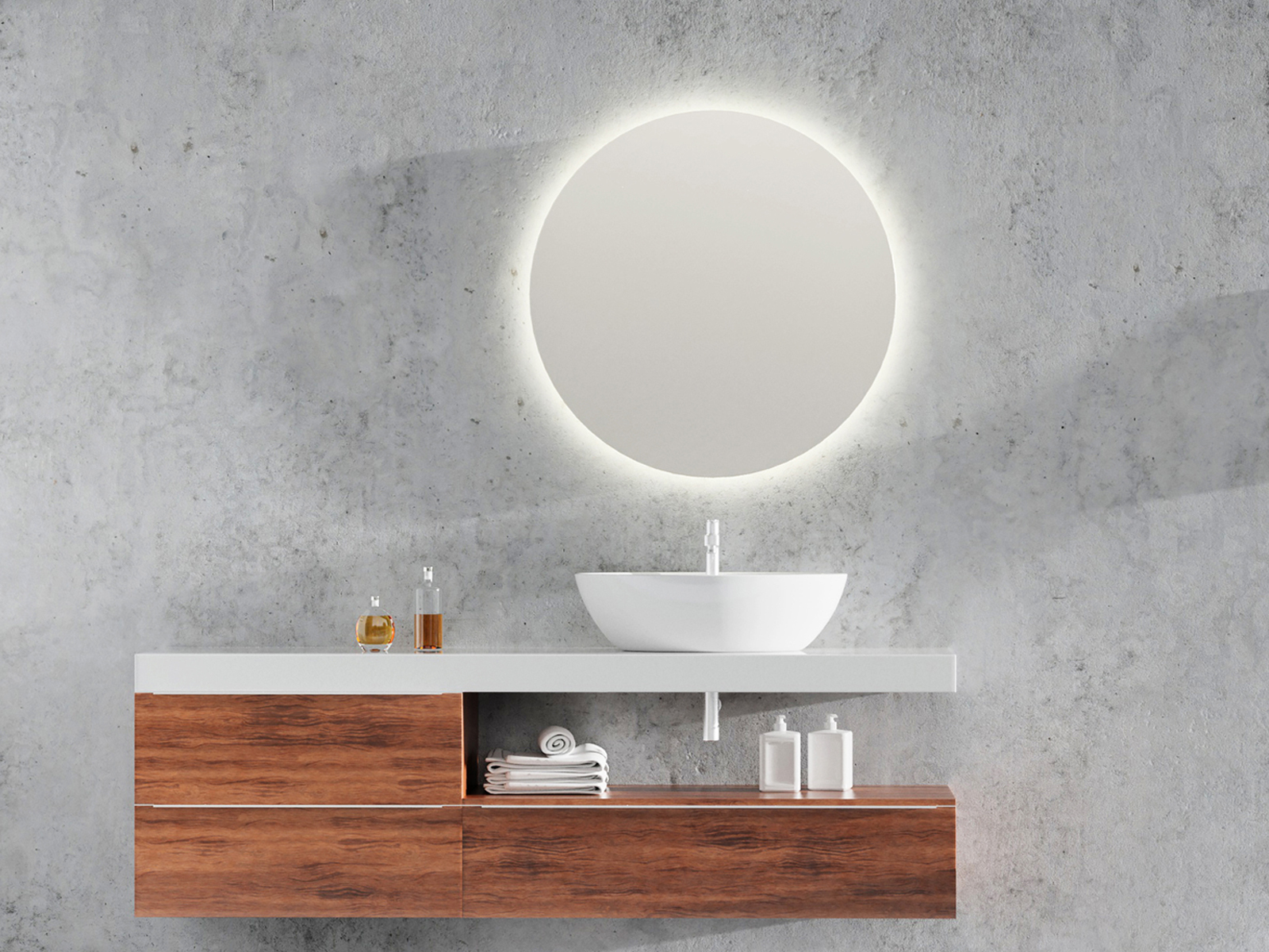 Mirrors And More  Spiegelfarben Led-Lichtspiegel "Franzi" Rund Ø 60 Cm Mit Beleuchtung von Baur - Image 3