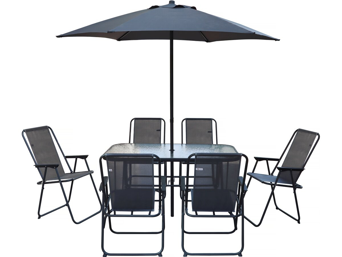 Habitat Et Jardin – Salon De Jardin En Métal Gris Anthracite – Ensemble