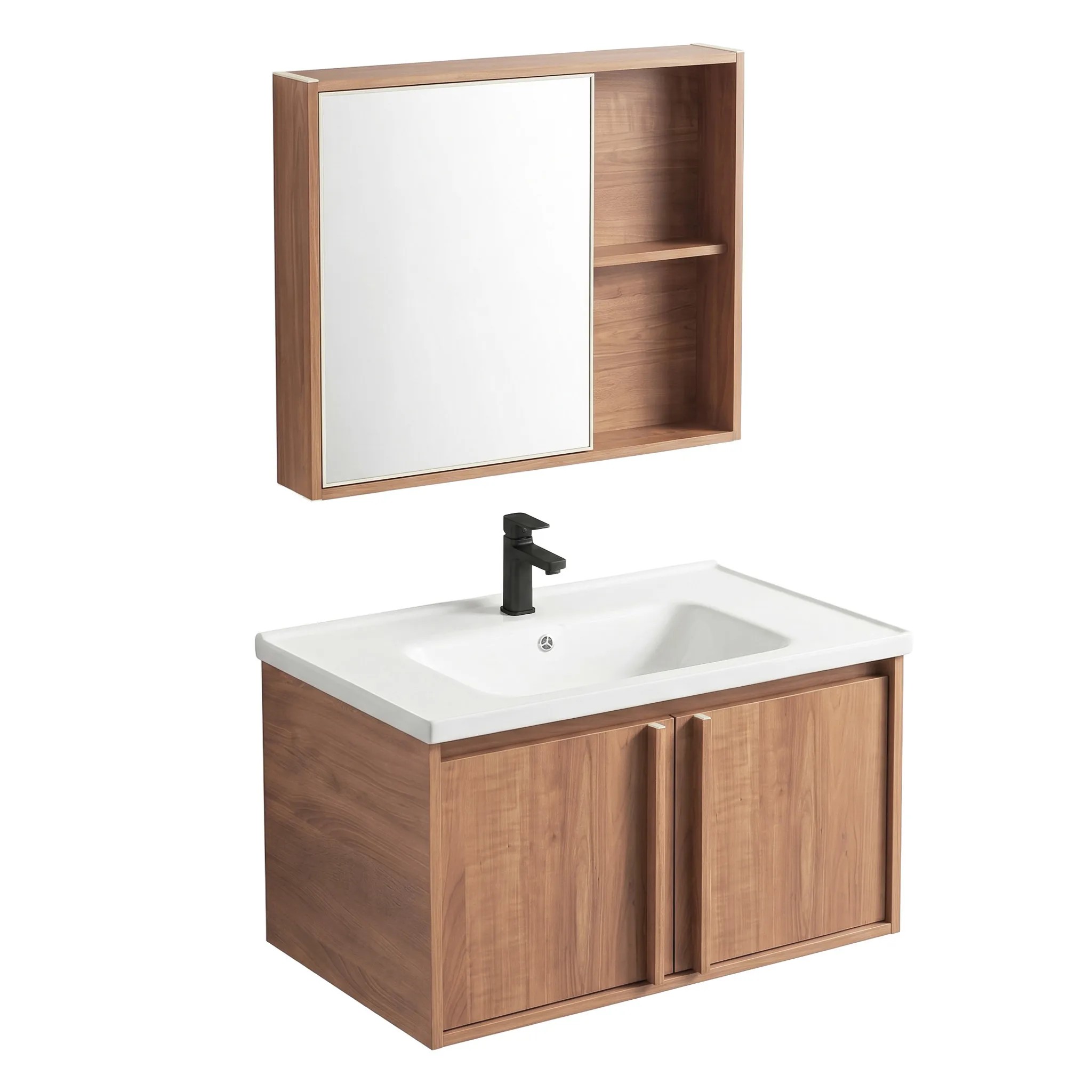 Un Ensemble De Meubles De Salle De Bains Avec Un Lavabo Rea Gama T25023 Hhl 70cm Brown