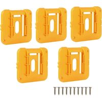 Support de batterie pour batteries Dewalt 14,4-18V, fixation murale ou sous étagère, plastique ABS, lot de 5