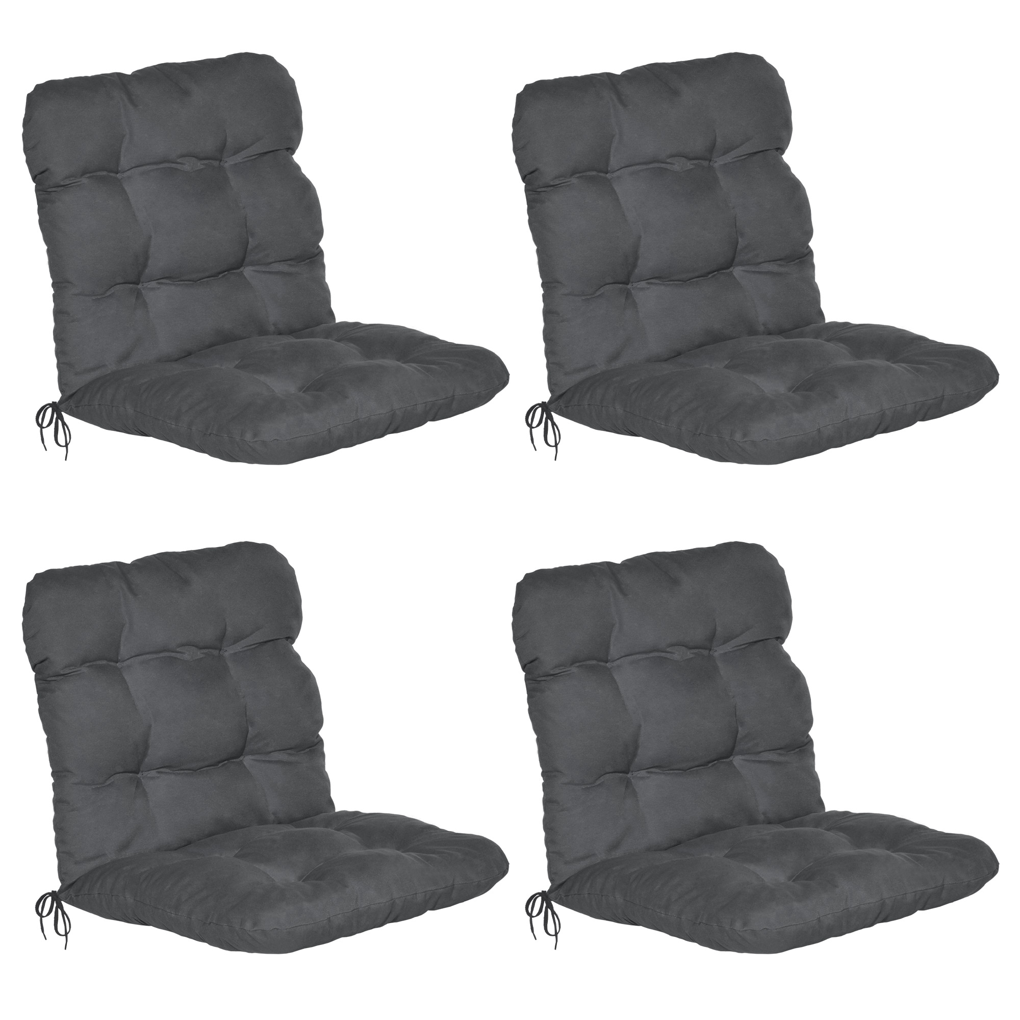 4 Coussins À Dossier Bas Flair Nl 100x50x8cm Gris Graphite