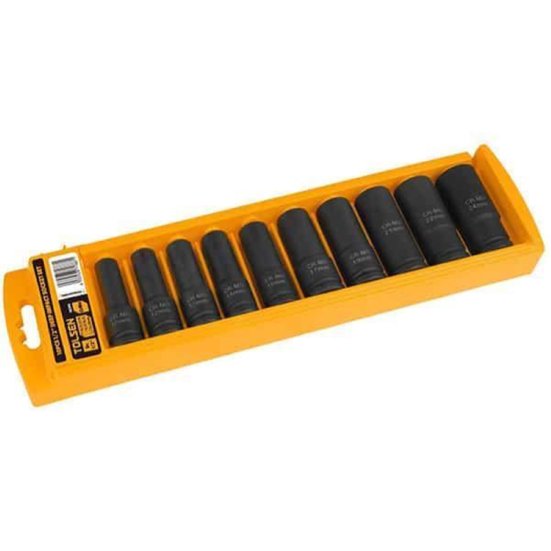 Set 10 Stuck Verlangerte Schlag-steckschlussel 1/2" Tolsen