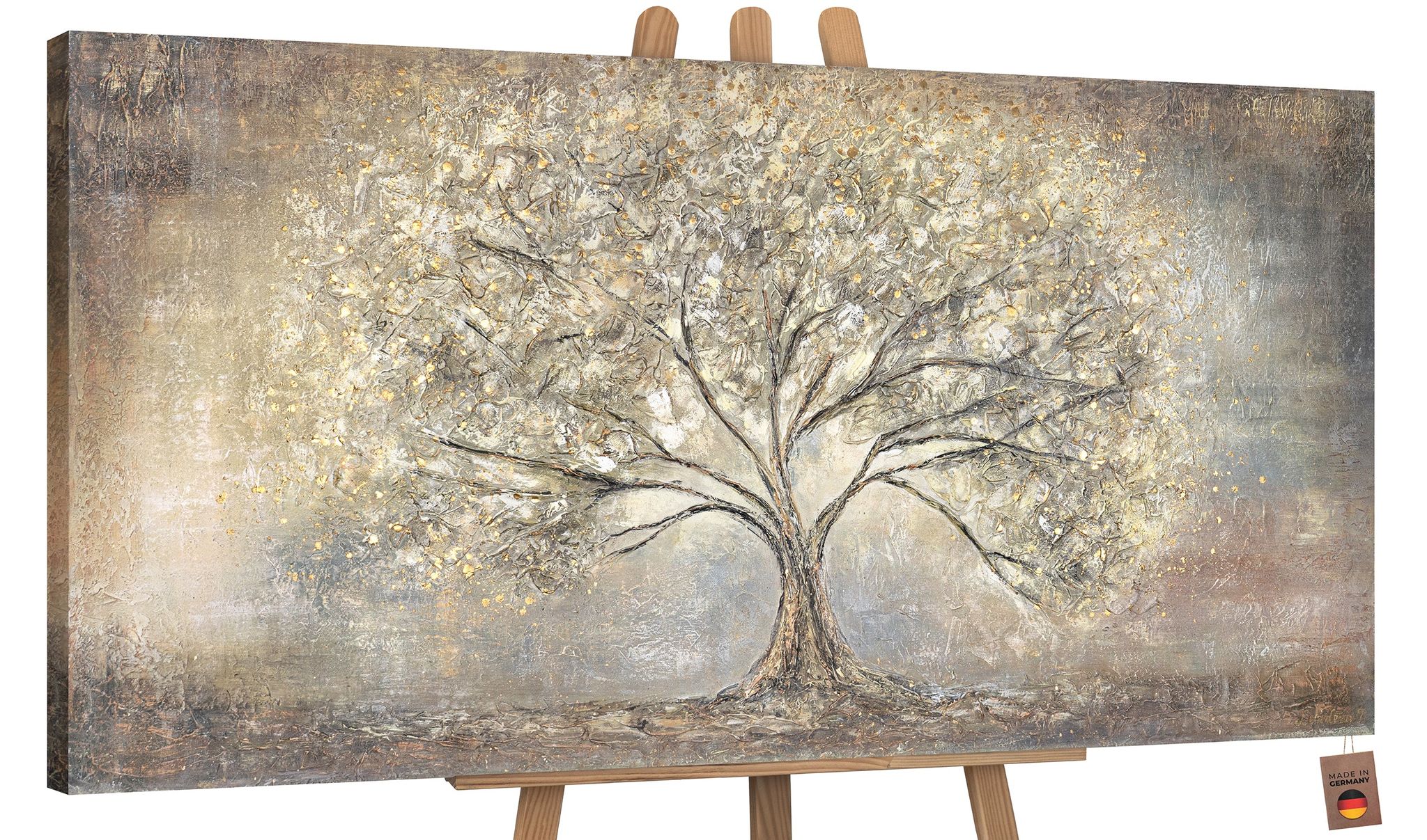 Ys Gemälde Goldbaum Auf Keilrahmen 200x100 Cm