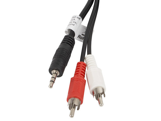 Minijackkabel (M)-2xRCA (2xCinch) (M) 5m CA-MJRC-10CC-0050-BK - Bild 4