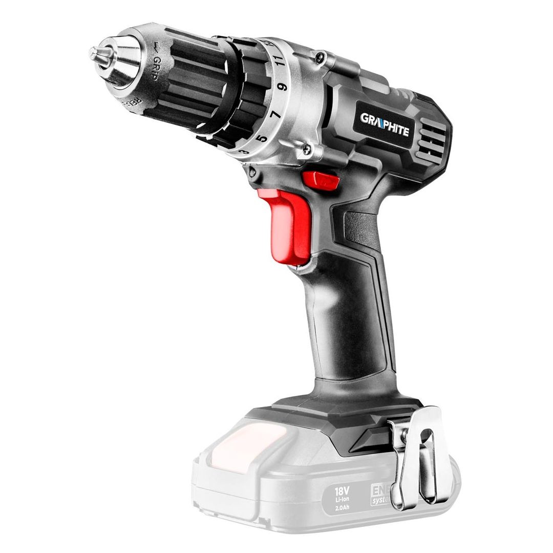 Graphite Schwarz Akku-Bohrmaschine Energy+, 18V, Li-Ion, Ohne Akku