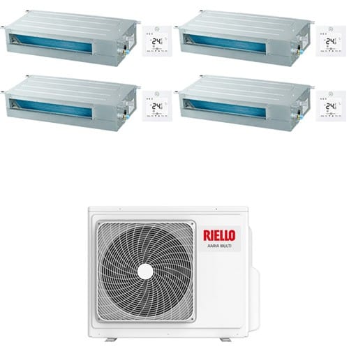 Climatizzatore Condizionatore Riello Canalizzato Quadri Split Inverter R32 9000 + 9000 + 12000 + 12000 Btu Con U.e Aaria Multi 590 Pi Classe A++/a+